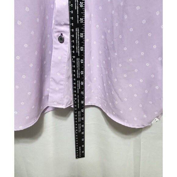Ted Baker Mens M Short Sleeve Lavender White Floral Button Up Top - Picture 6 of 11